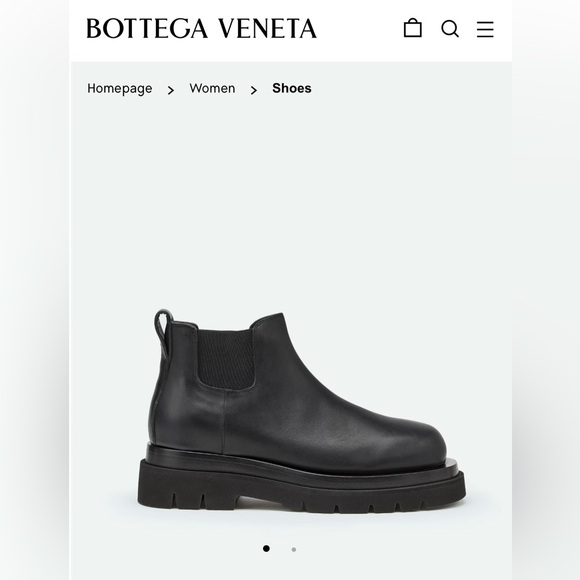 Authentic Bottega Veneta Black W’s Lug Chelsea Ankle Boot (USED, 80% New) - Picture 1 of 13